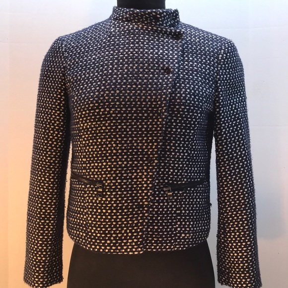 Ann Taylor Jackets & Blazers - Ann Taylor Navy & White Tweed Jacket Size 0